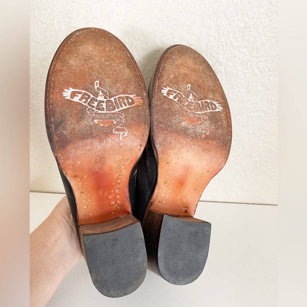 FREEBIRD by Steven Collins Leather Mule in snake embossed brown 10 - Picture 7 of 8